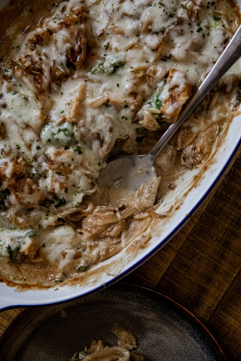 French Onion Chicken and Orzo