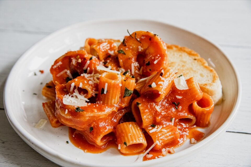 Spicy Shrimp Rigatoni - Pasta Recipes Daily
