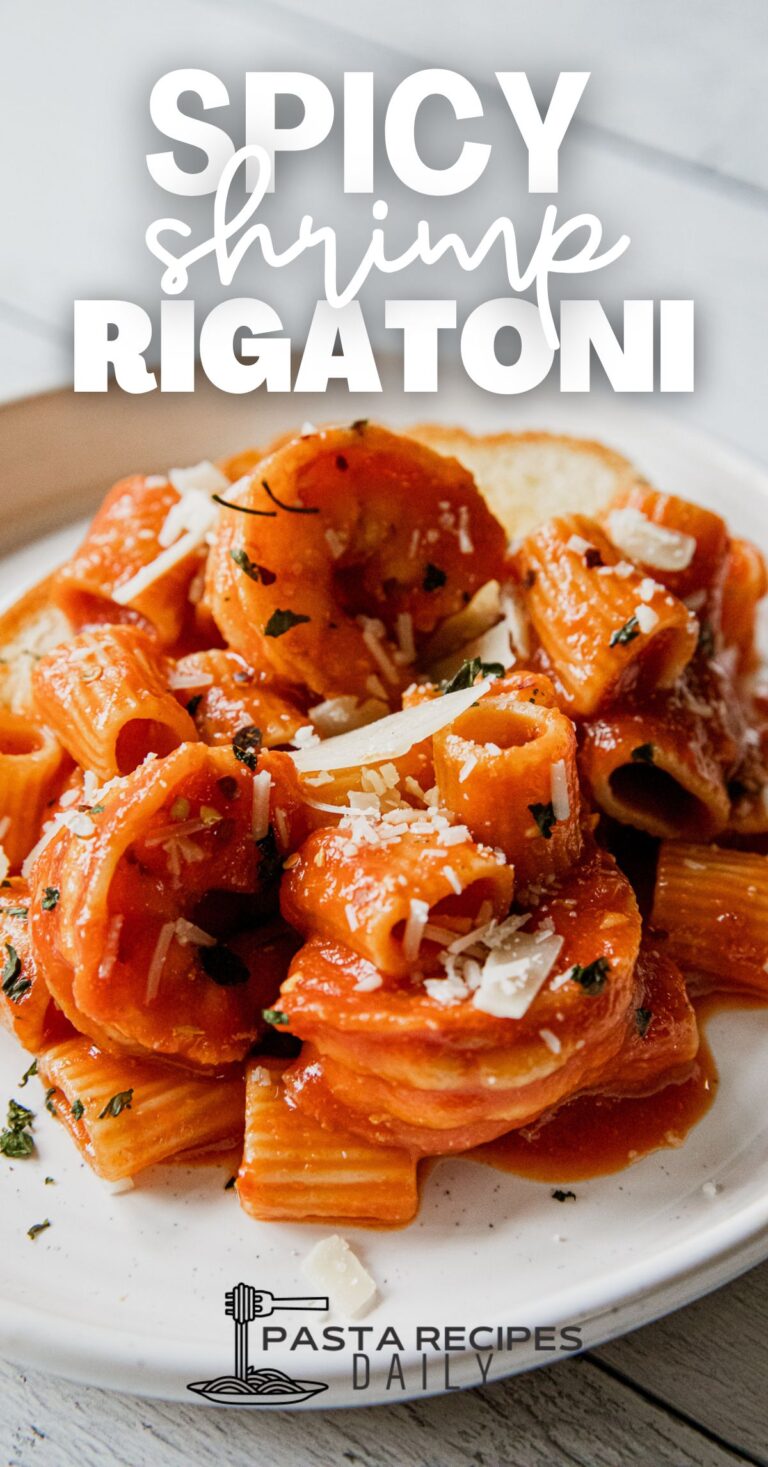 Spicy Shrimp Rigatoni - Pasta Recipes Daily
