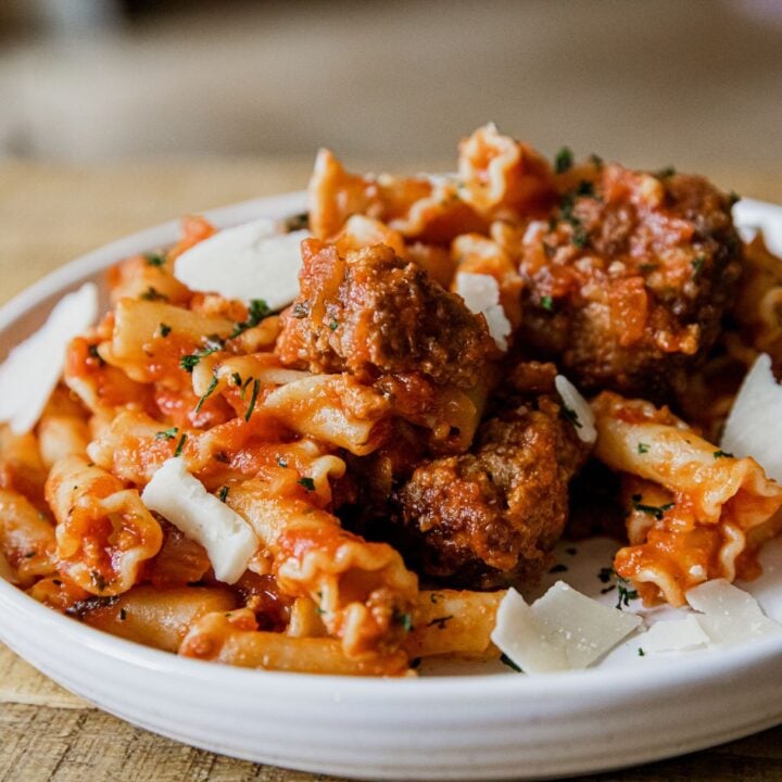 Meatball Marinara with Campanelle